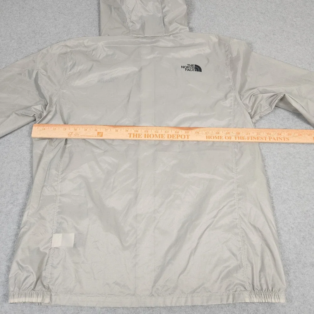 North Face Windbreaker Mens Medium Gray Light Packable Fullzip Hooded Ripstop